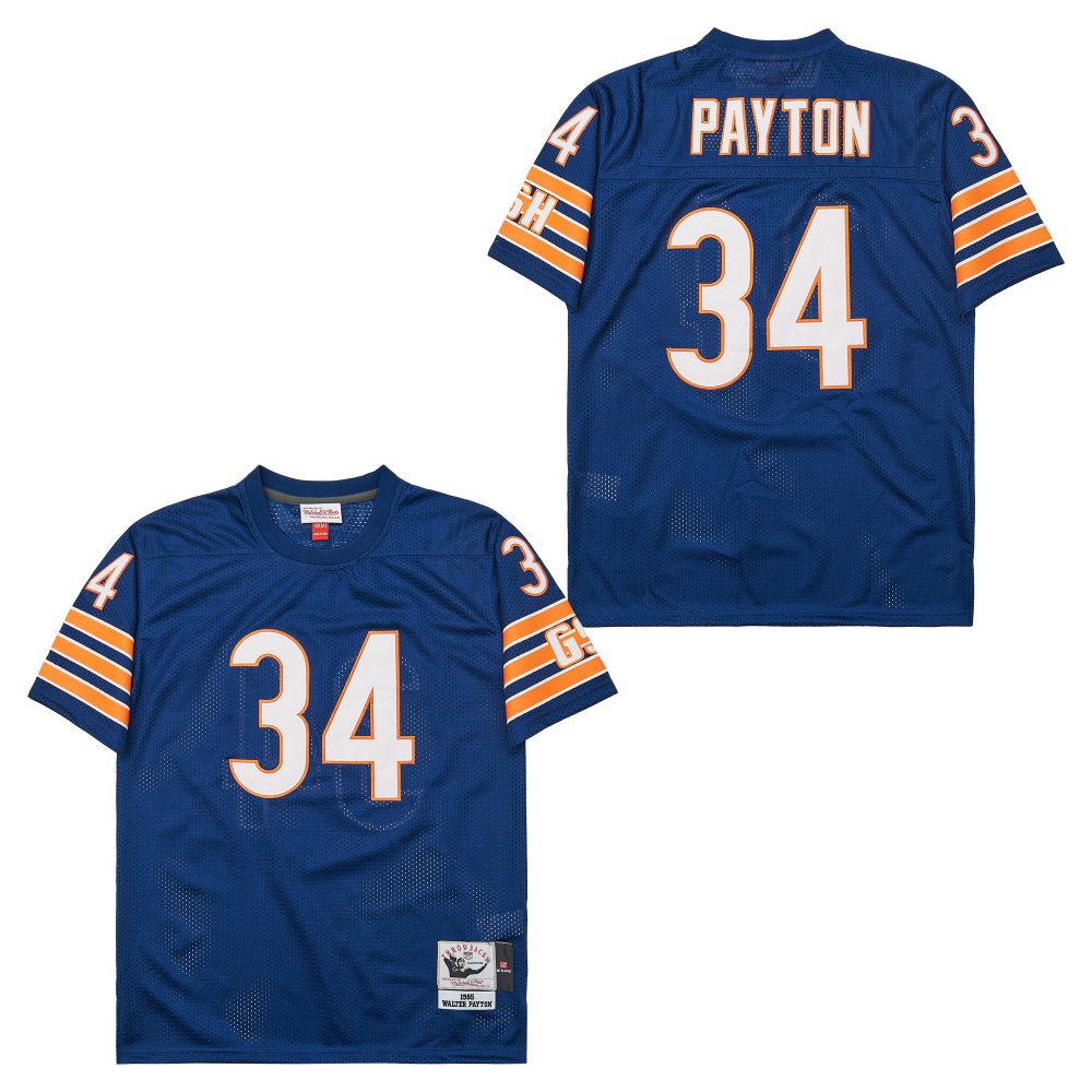 Men's Chicago Bears #34 Walter Payton 1985 Mitchell & Ness Throwback Retired Player Jersey - Navy