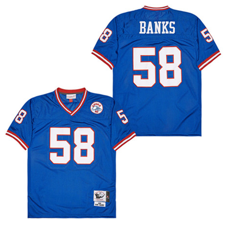 Men's New York Giants #58 Carl Banks Mitchell & Ness  Replica Jersey - Royal