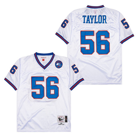 Men's New York Giants #56 Lawrence Taylor Mitchell & Ness Replica Jersey - White