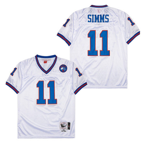Men's New York Giants #11 Phil Simms Mitchell & Ness  Replica Jersey - White