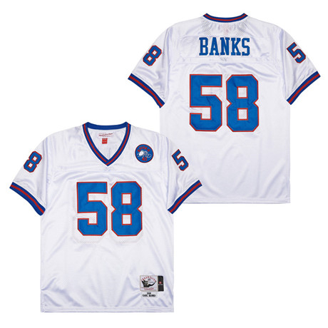 Men's New York Giants #58 Carl Banks Mitchell & Ness Replica Jersey -  White