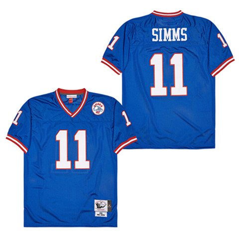 Men's New York Giants #11 Phil Simms Mitchell & Ness  Replica Jersey - Royal