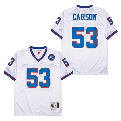 Men's New York Giants #53 Harry Carson Mitchell & Ness  Replica Jersey - White