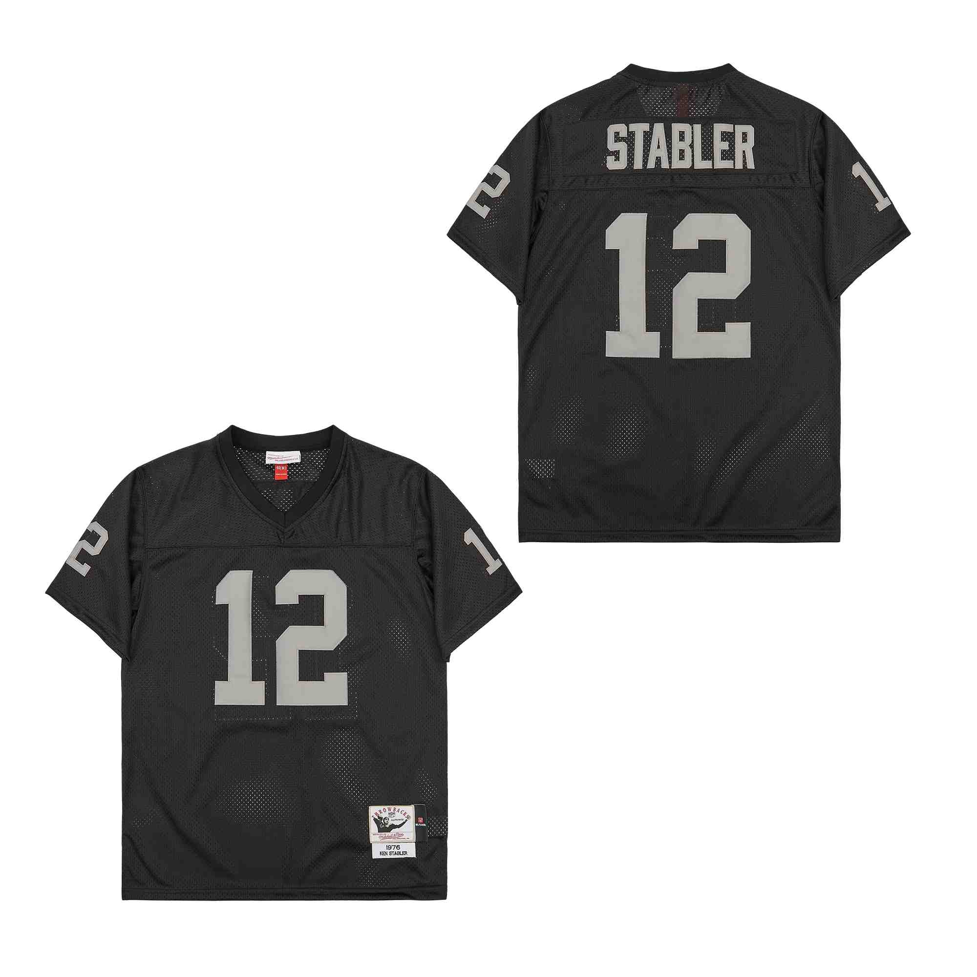 Men's Las Vegas Raiders #12 Ken Stabler Mitchell & Ness Big & Tall  Retired Player Replica Jersey - Black