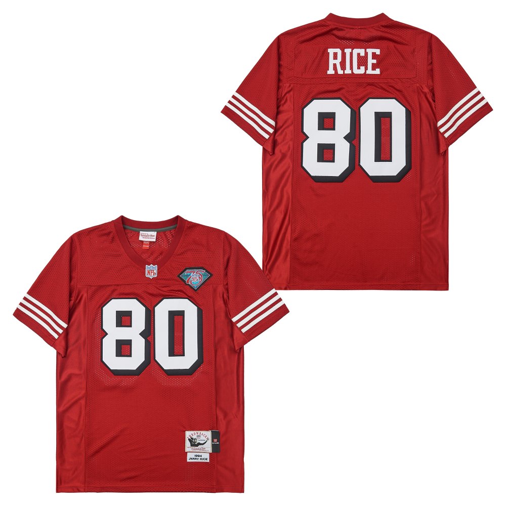 Men's  San Francisco 49ers #80 Jerry Rice 1994 Mitchell & Ness Throwback Retired Player Jersey - Scarlet