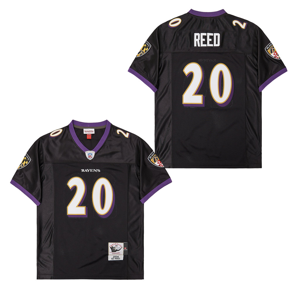 Men's Baltimore Ravens #20 Ed Reed Mitchell & Ness Retired Player Replica Jersey - Black