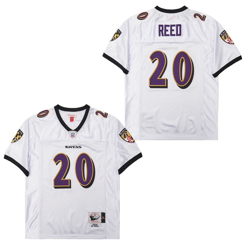 Men's Baltimore Ravens #20 Ed Reed 2004 Mitchell & Ness   Replica Team Jersey - White