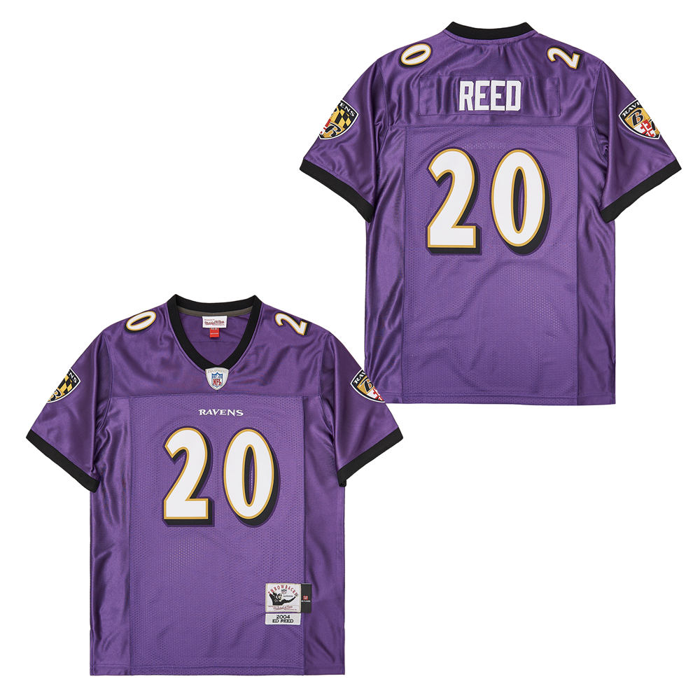 Men's Baltimore Ravens #20 Ed Reed Mitchell & Ness Retired Player Replica Jersey - Purple