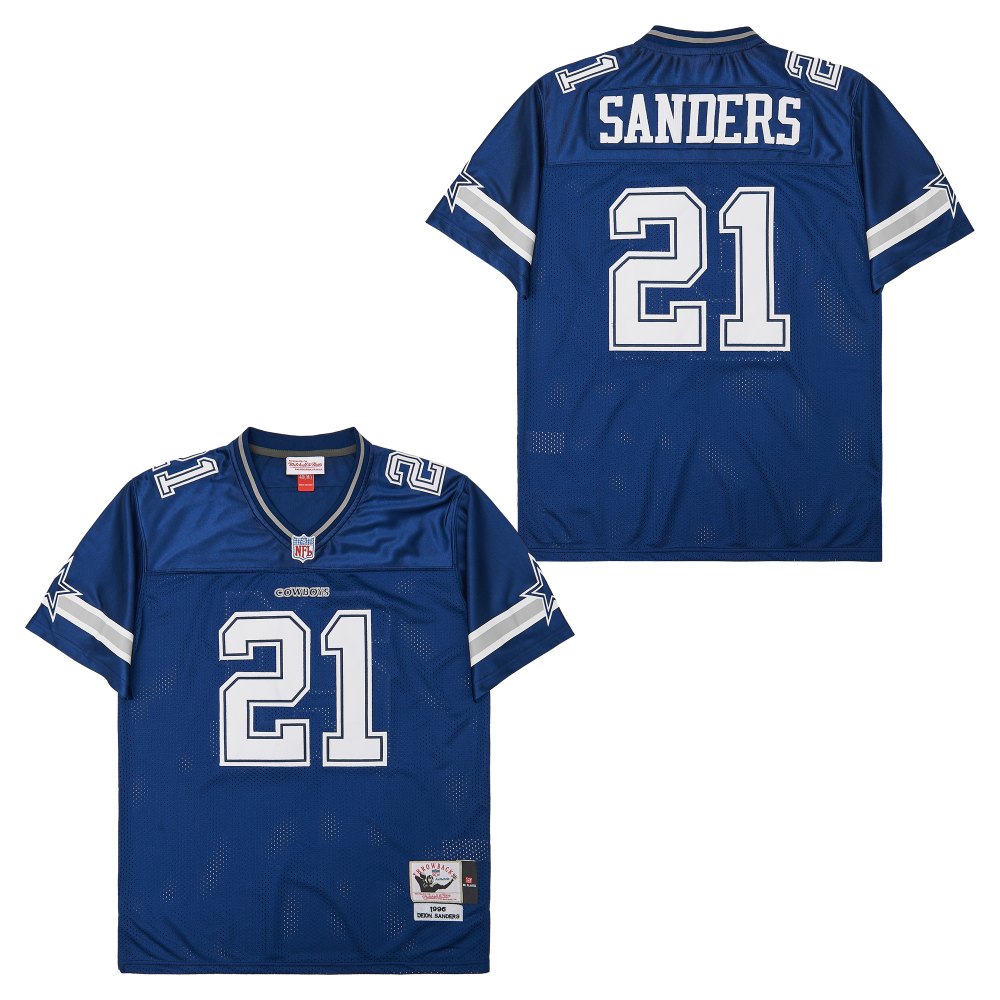 Men's Dallas Cowboys #21 Deion Sanders 1996 Mitchell & Ness  Throwback Retired Player Jersey - Royal