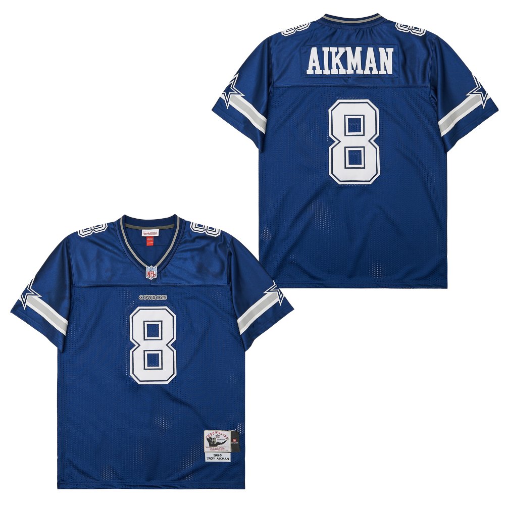 Men's Dallas Cowboys #8 Troy Aikman 1996 Mitchell & Ness Throwback Retired Player Jersey - Navy