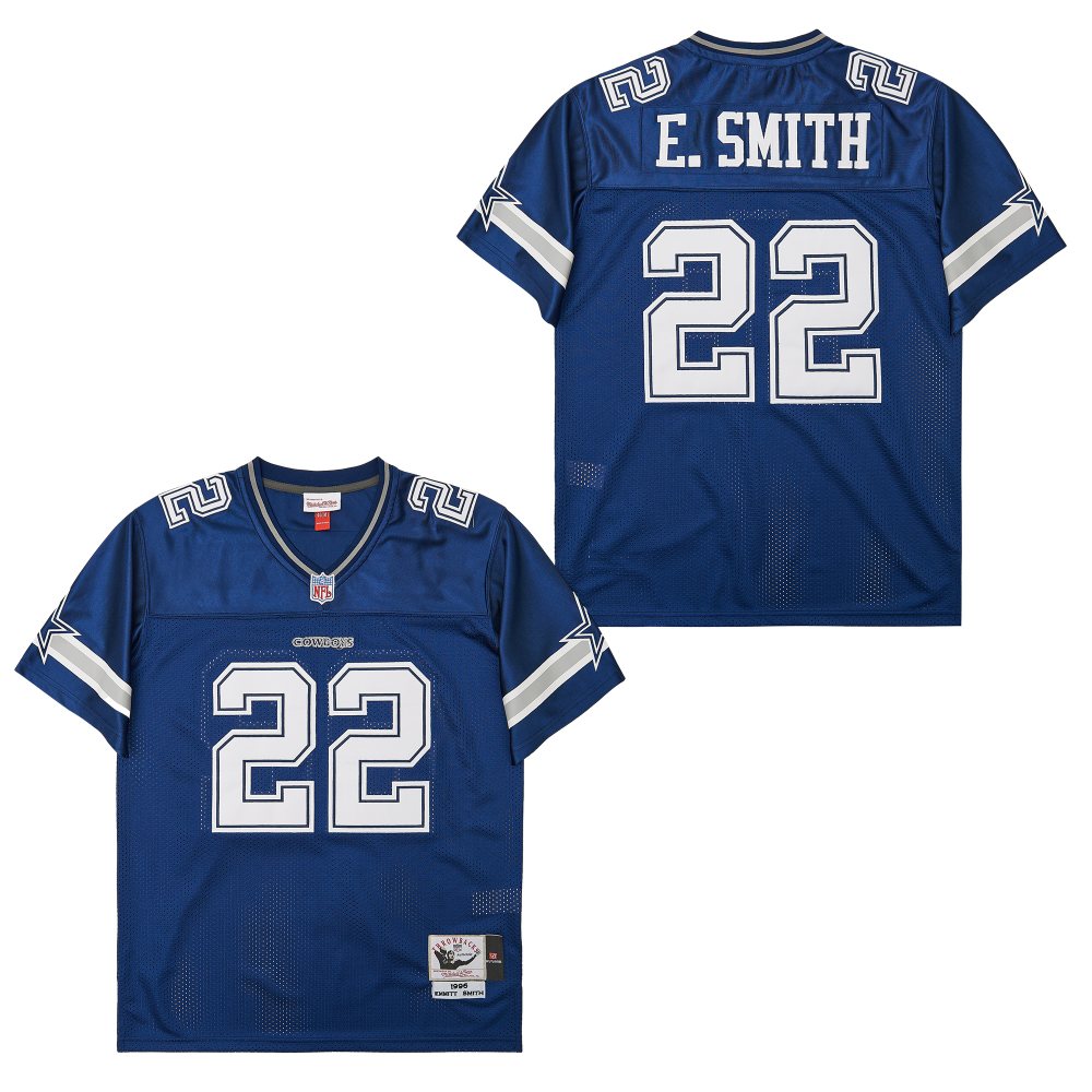 Men's Dallas Cowboys #22 Emmitt Smith  1996 Mitchell & Ness Throwback Retired Player Jersey - Navy