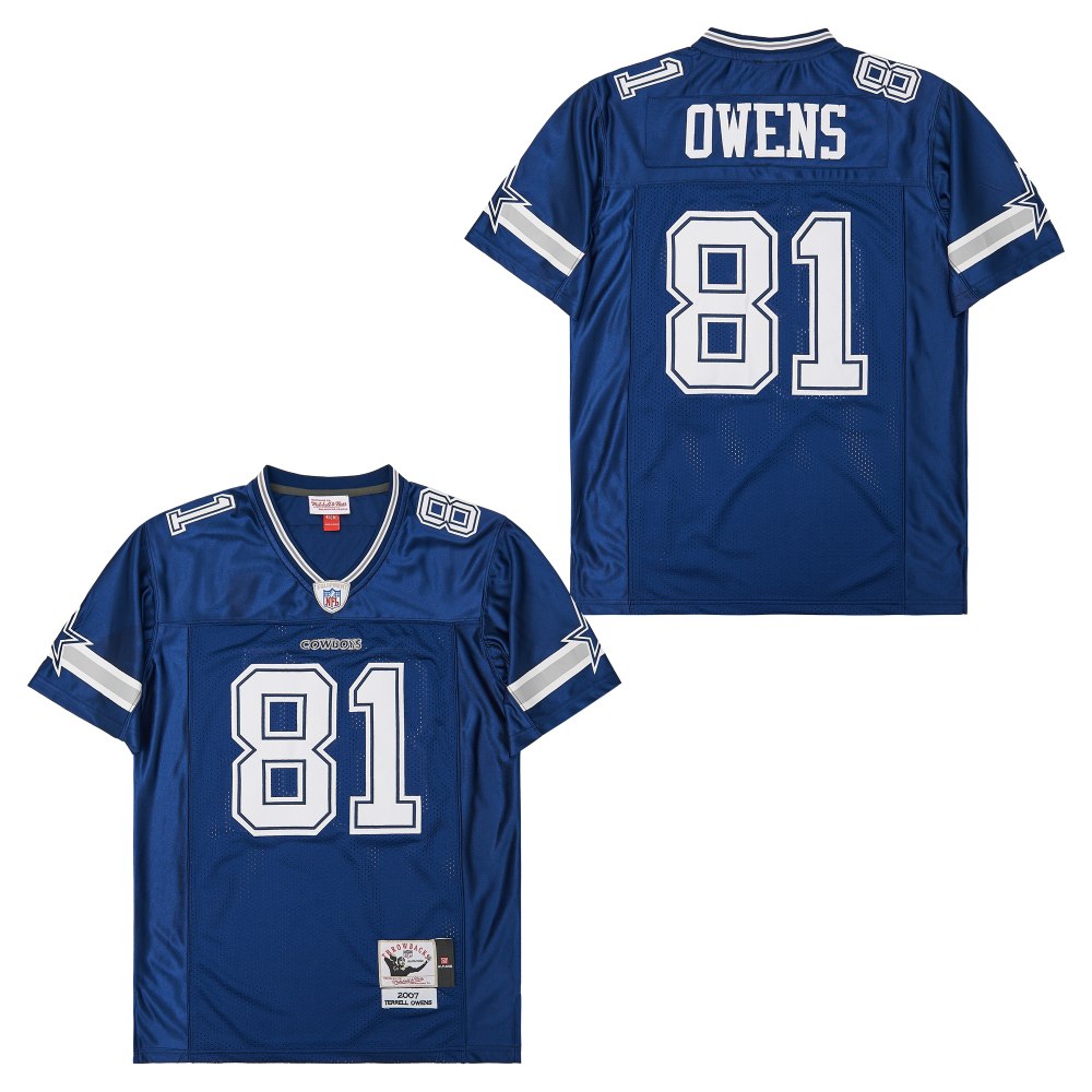 Men's Dallas Cowboys #81 Terrell Owens  2007 Mitchell & Ness Legacy Replica Jersey - Royal