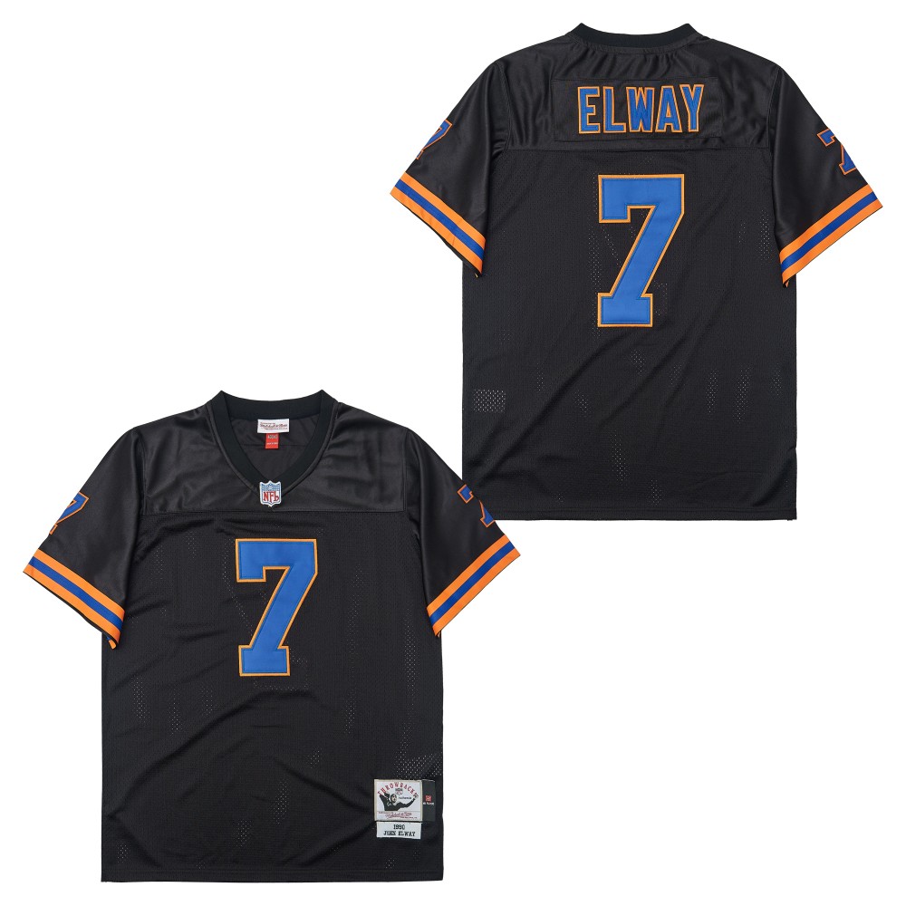 Men's Denver Broncos #7  John Elway  1990 Mitchell & Ness Authentic Throwback Jersey - Black