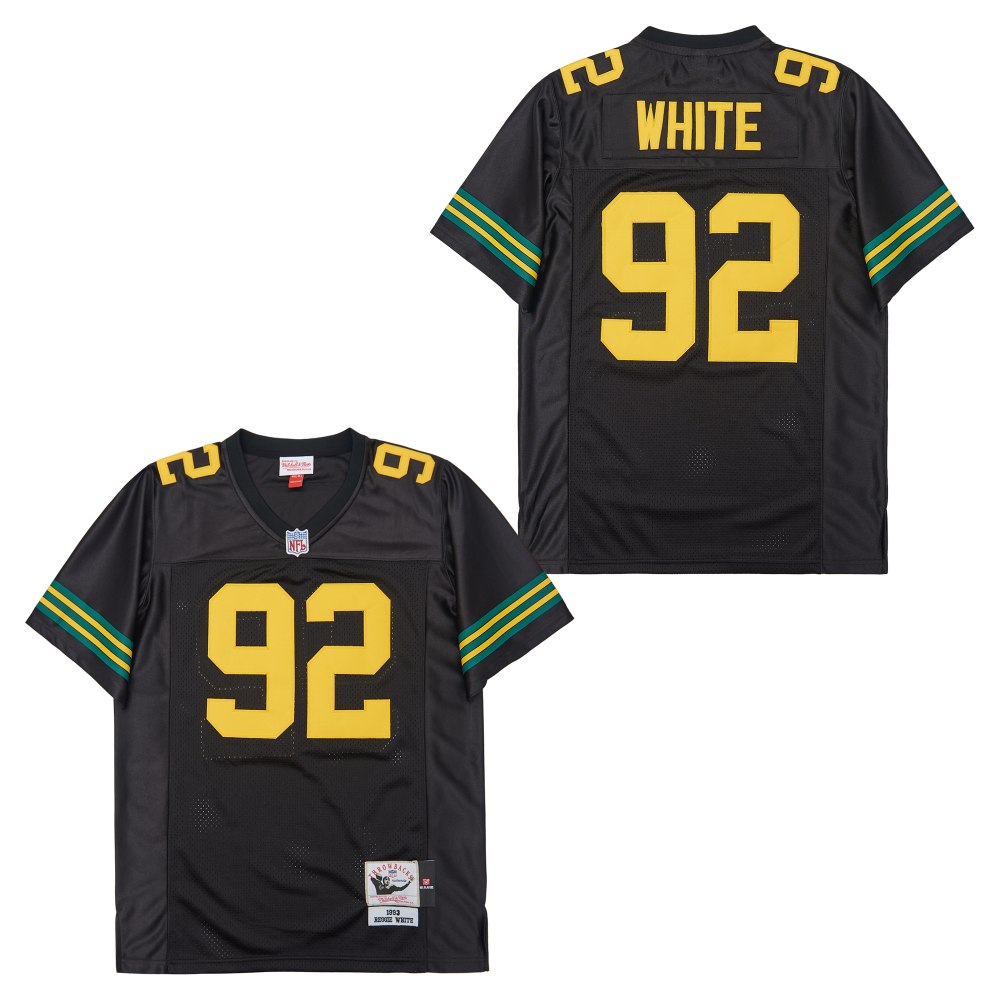 Men's Green Bay Packers #92 Reggie White  Mitchell & Ness  1993 Retired Player Replica Jersey - Black
