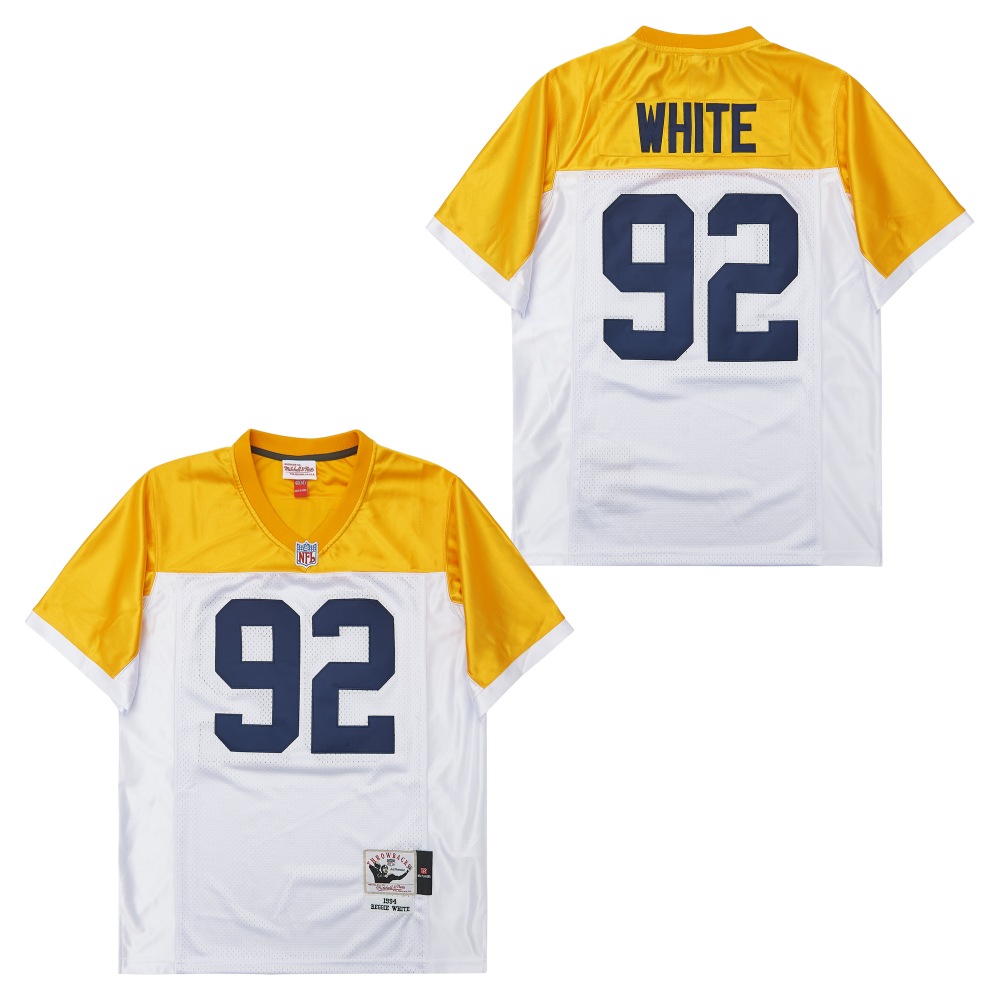 Men's Green Bay Packers #92 Reggie White  1994 Mitchell & Ness  Throwback Retired Player Jersey - White