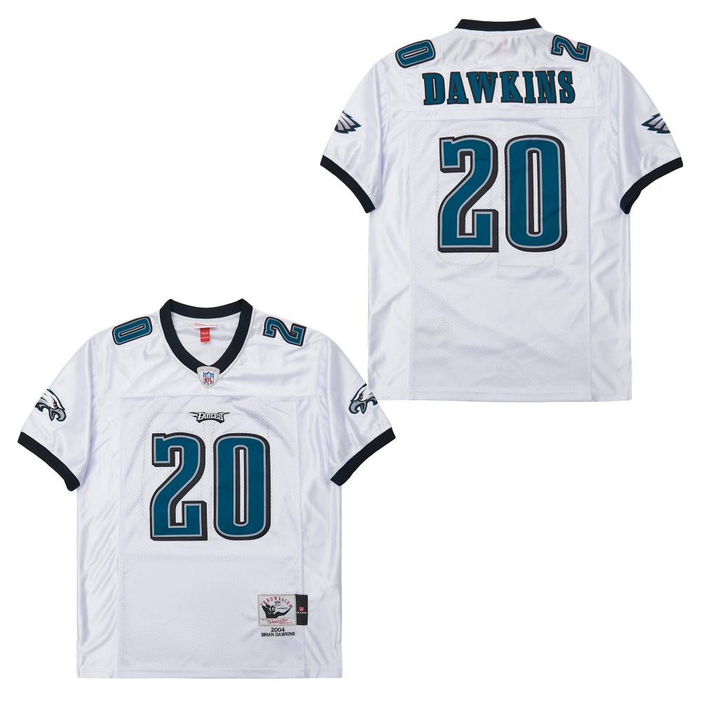 Men's Philadelphia Eagles #20 Brian Dawkins 2004 Mitchell & Ness Throwback Retired Player Jersey - White
