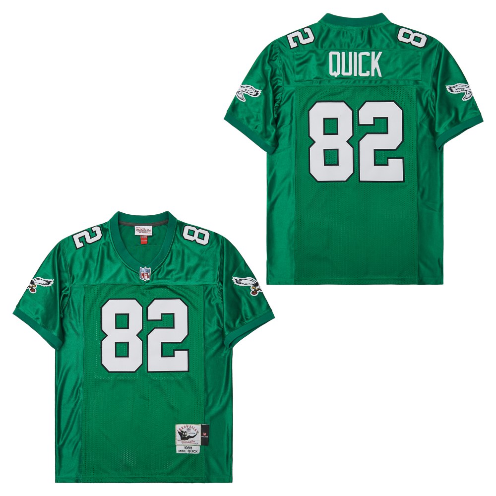 Men's Philadelphia Eagles #82 Mike Quick 1988 Mitchell & Ness  Throwback Retired Player Jersey - Green