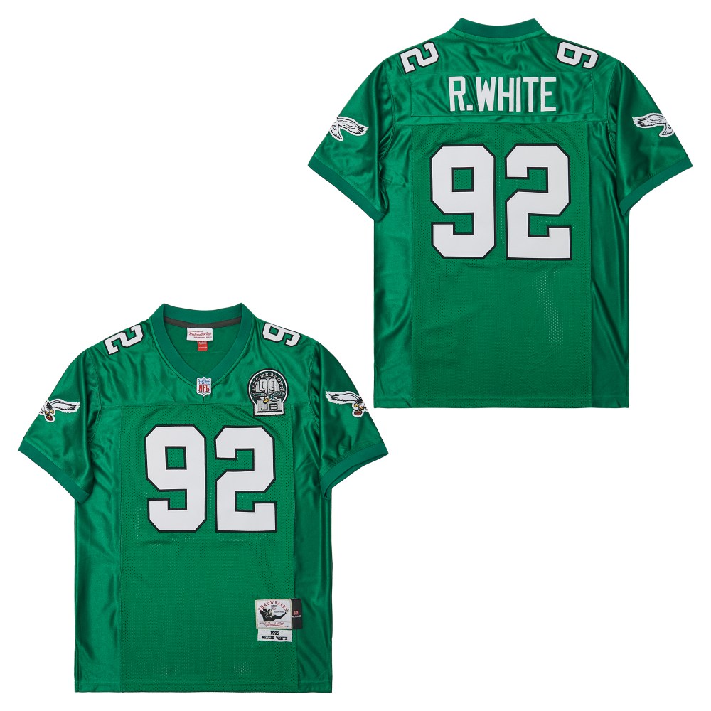 Men's Philadelphia Eagles #92 Reggie White  Mitchell & Ness 1992 Throwback Retired Player Jersey - Green