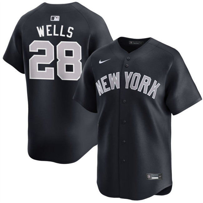 Men's New York Yankees #28 Austin Wells Navy 2025 Alternate Limited Stitched Baseball Jersey