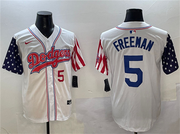 Men's Los Angeles Dodgers #5 Freddie Freeman White Limited Stitched Baseball Jersey