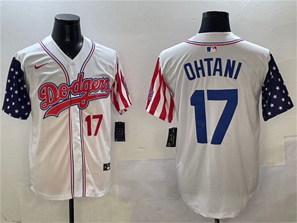 Men's Los Angeles Dodgers #17 Shohei Ohtani White Limited Stitched Baseball Jersey