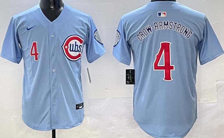 Men's Chicago Cubs #4 Pete Crow-Armstrong Blue 2025 2nd Alternate Limited Stitched Baseball Jersey