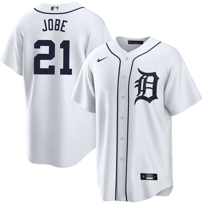 Men's Detroit Tigers #21 Jackson Jobe White Cool Base Stitched Baseball Jersey