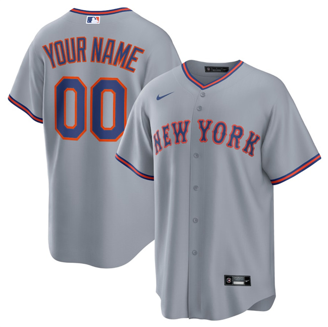 Men's New York Mets Active Player Custom Grey 2025 Limited Stitched Baseball Jersey