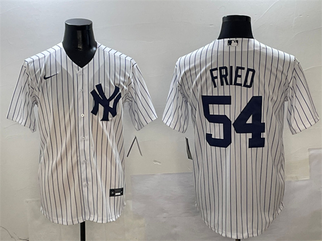 Men's New York Yankees #54 Max Fried White Cool Base Stitched  Baseball Jersey