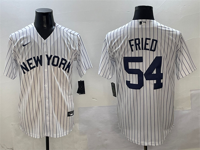 Men's New York Yankees #54 Max Fried White Cool Base Stitched Baseball Jersey