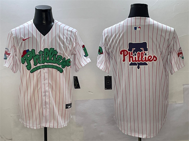 Men's Philadelphia Phillies Team Big Logo White Phanatic Limited Stitched  Jersey