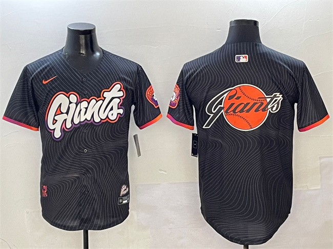 Men's San Francisco Giants Team Big Logo Anthracite 2025 City Connect Limited Stitched Baseball Jersey 002