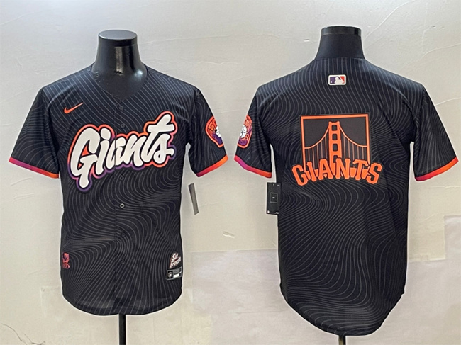 Men's San Francisco Giants Team Big Logo Anthracite 2025 City Connect Limited Stitched Baseball Jersey 001