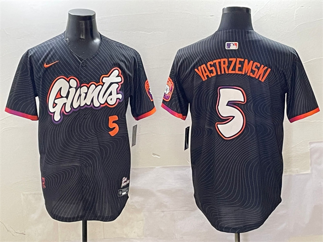 Men's San Francisco Giants #5 Mike Yastrzemski Anthracite 2025 City Connect Limited Stitched Baseball Jersey