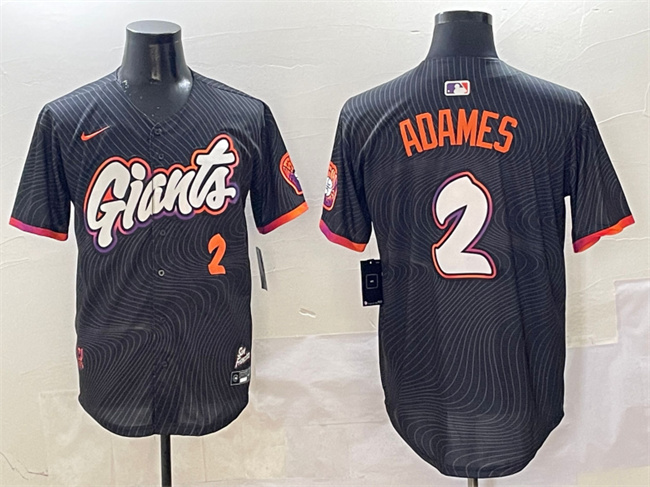Men's San Francisco Giants #2 Willy Adames Anthracite 2025 City Connect Limited Stitched Baseball Jersey