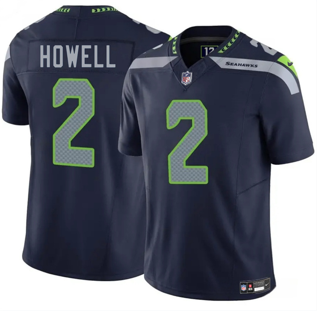 Men's Seattle Seahawks #2 Sam Howell Navy 2025 F.U.S.E. Vapor Limited Stitched Football Jersey