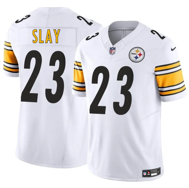 Men's Pittsburgh Steelers #23 Darius Slay Jr. White 2025 F.U.S.E. Vapor Untouchable Limited Stitched Jersey