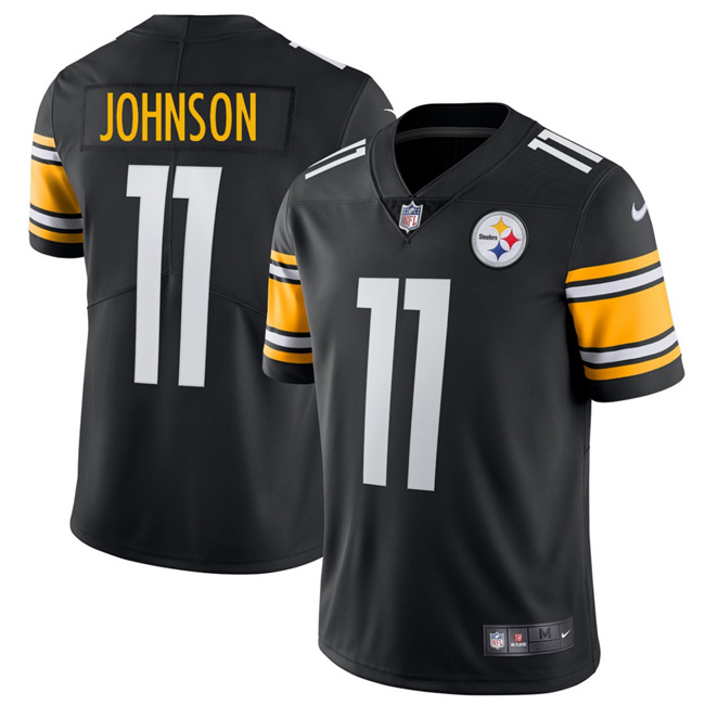 Men's Pittsburgh Steelers #11 Brandon Johnson Black 2025 Vapor Untouchable Stitched Football Jersey