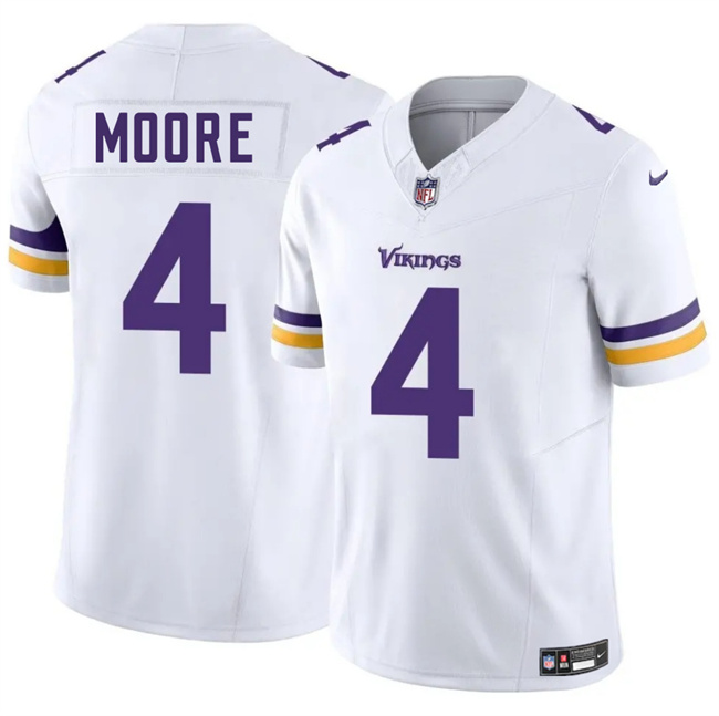 Men's Minnesota Vikings #4 Rondale Moore White 2025 F.U.S.E. Vapor Untouchable Limited Stitched Jersey