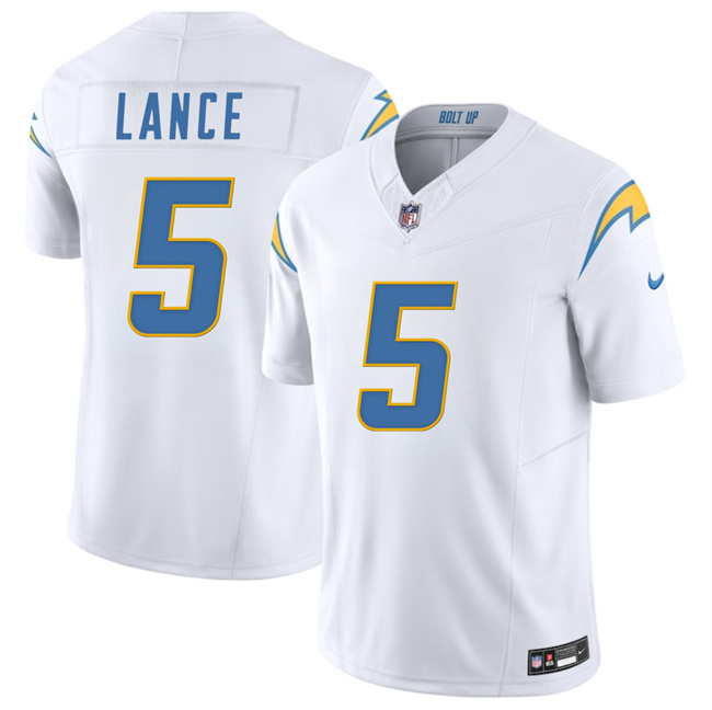 Men's Los Angeles Chargers #5 Trey Lance White 2025 F.U.S.E. Vapor Limited Stitched Football Jersey