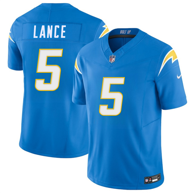 Men's Los Angeles Chargers #5 Trey Lance Blue 2025 F.U.S.E. Vapor Limited Stitched Football Jersey