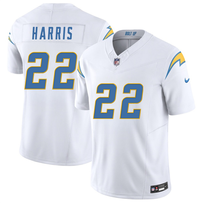 Men's Los Angeles Chargers #22 Najee Harris White 2025 F.U.S.E. Vapor Limited Stitched Football Jersey