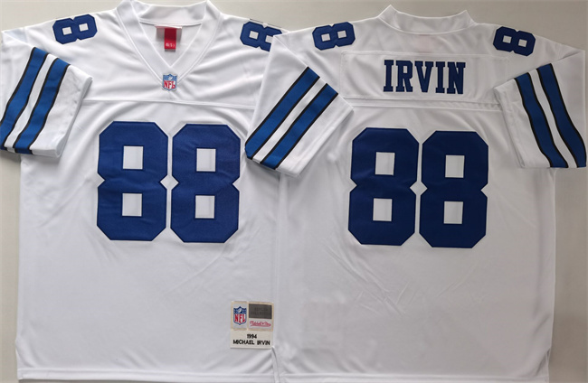 Men's Dallas Cowboys #88 Michael Irvin White Throwback Stitched Football Jersey