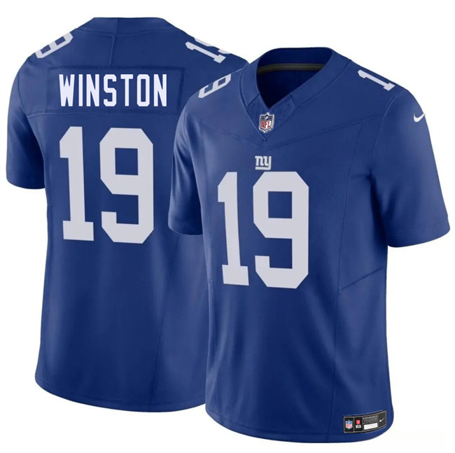 Men's New York Giants #19 Jameis Winston Blue 2025 F.U.S.E. Vapor Untouchable Limited Stitched Jersey