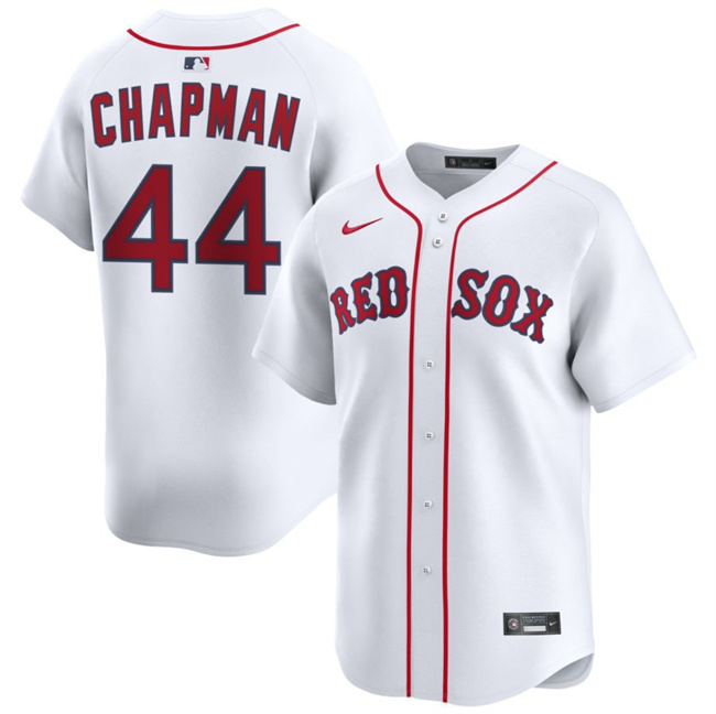 Men's Boston Red Sox #44 Aroldis Chapman White 2025 Home Limited Stitched Baseball Jersey