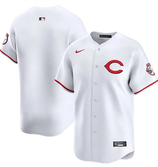 Men's Cincinnati Reds Blank White 2025 Home Limited Stitched Baseball Jersey
