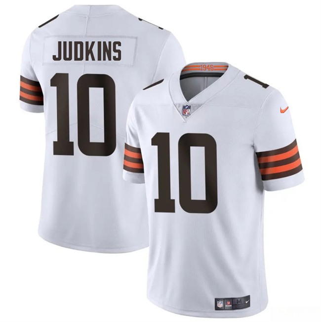 Men's Cleveland Browns #10 Quinshon Judkins White 2025 Draft Vapor Untouchable Limited Stitched Football Jersey