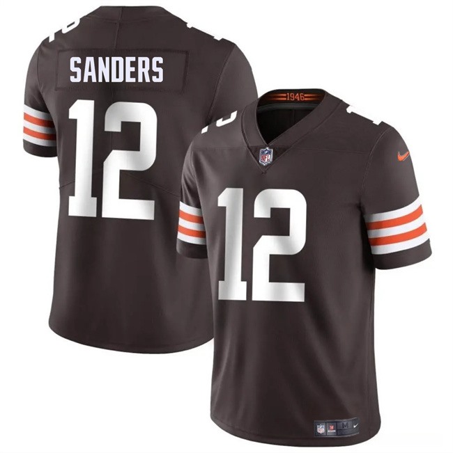 Men's Cleveland Browns #12 Shedeur Sanders Brown 2025 Draft Vapor Untouchable Limited Stitched Football Jersey
