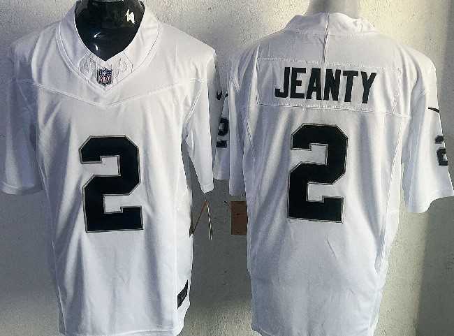 Men's Las Vegas Raiders #2 Ashton Jeanty White 2025 Draft F.U.S.E. Vapor Untouchable Limited Stitched Football Jersey