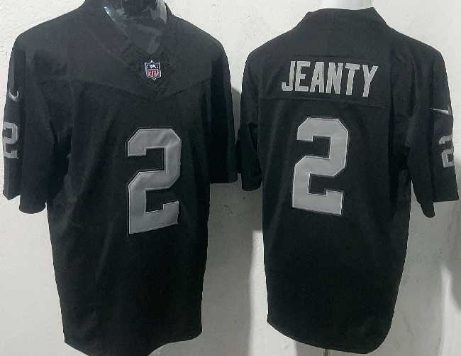 Men's Las Vegas Raiders #2 Ashton Jeanty Black 2025 Draft F.U.S.E. Vapor Untouchable Limited Stitched Football Jersey